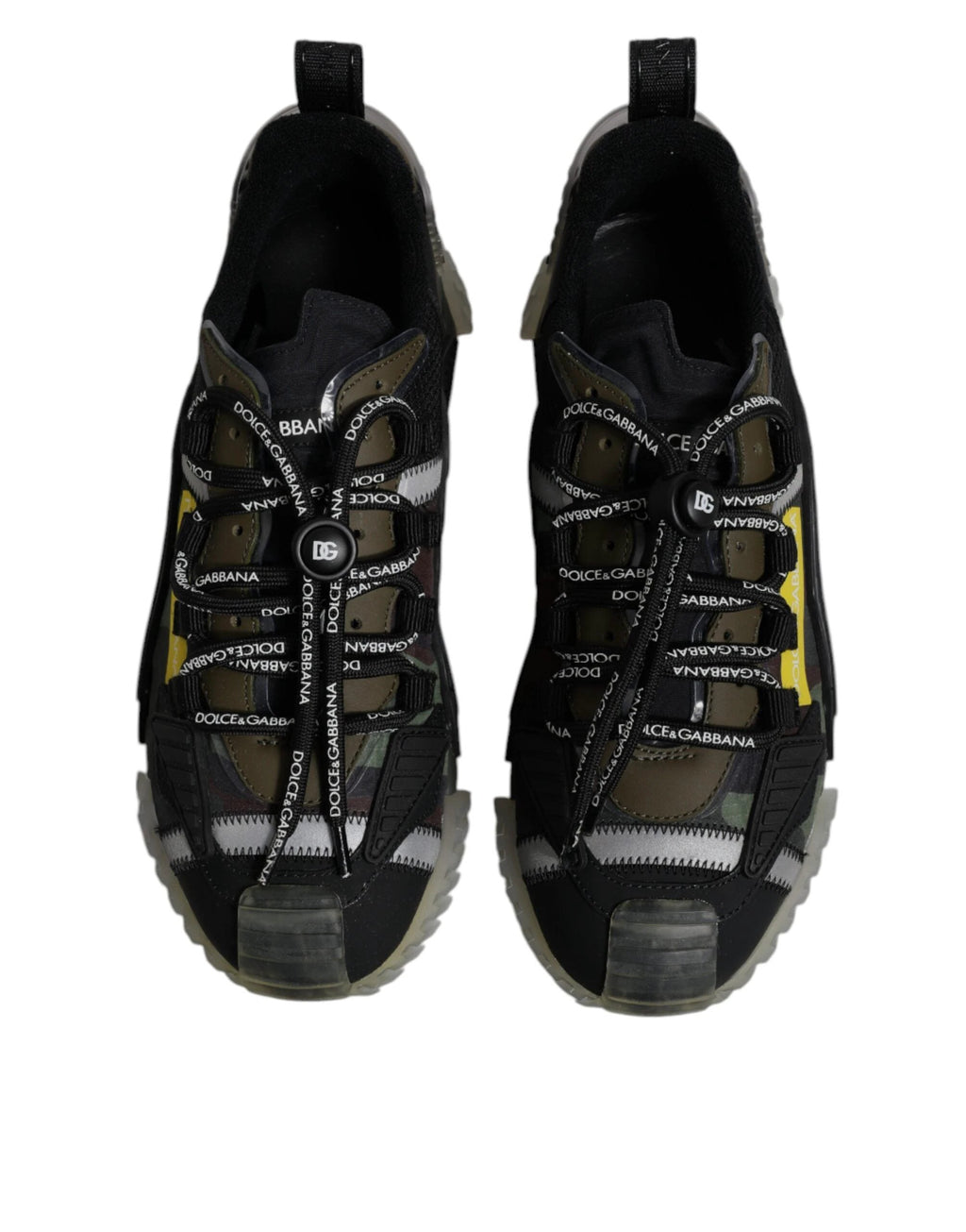 Dolce & Gabbana Black Green Camo NS1 Low Top Sneakers Shoes by Dolce & Gabbana