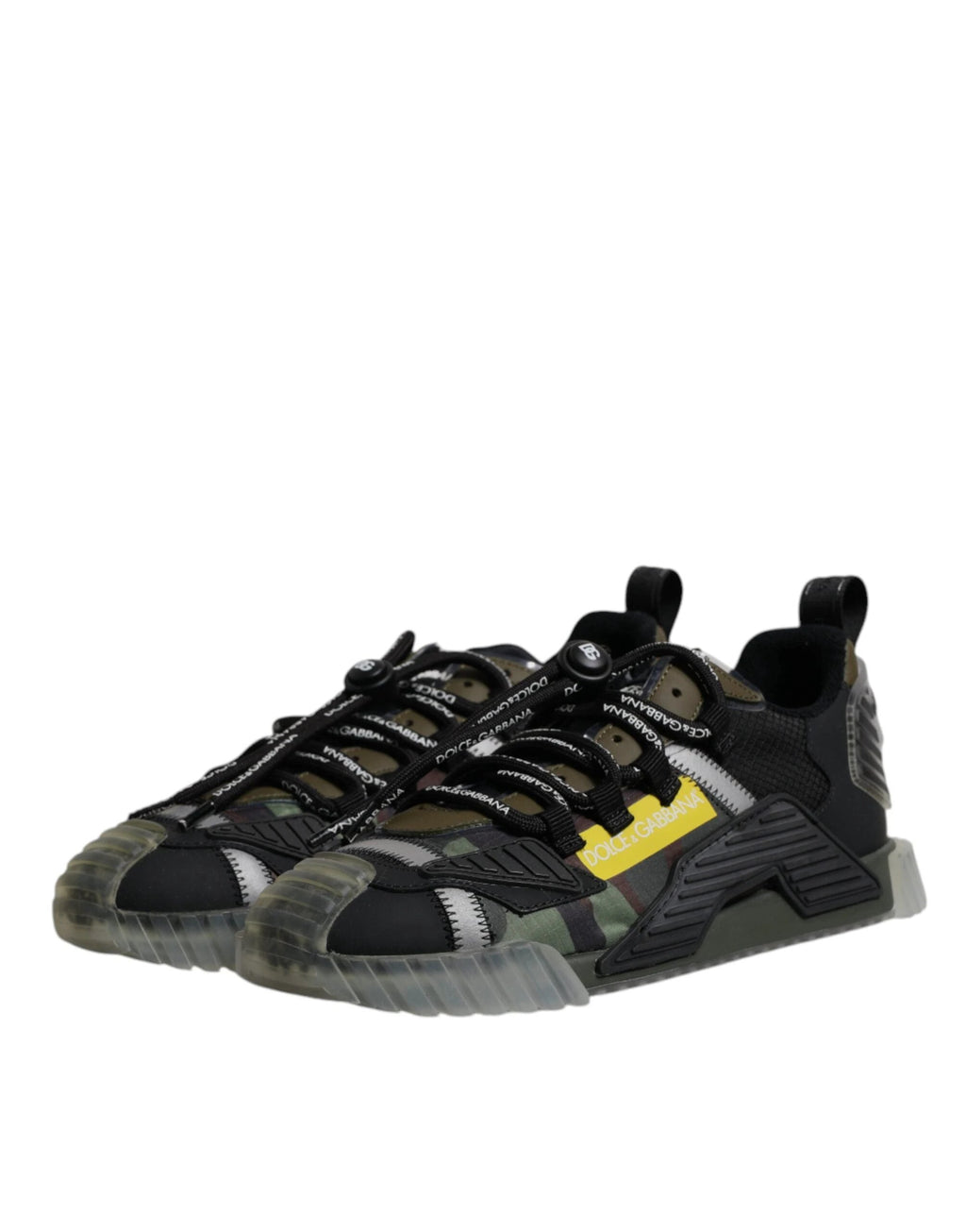 Dolce & Gabbana Black Green Camo NS1 Low Top Sneakers Shoes by Dolce & Gabbana