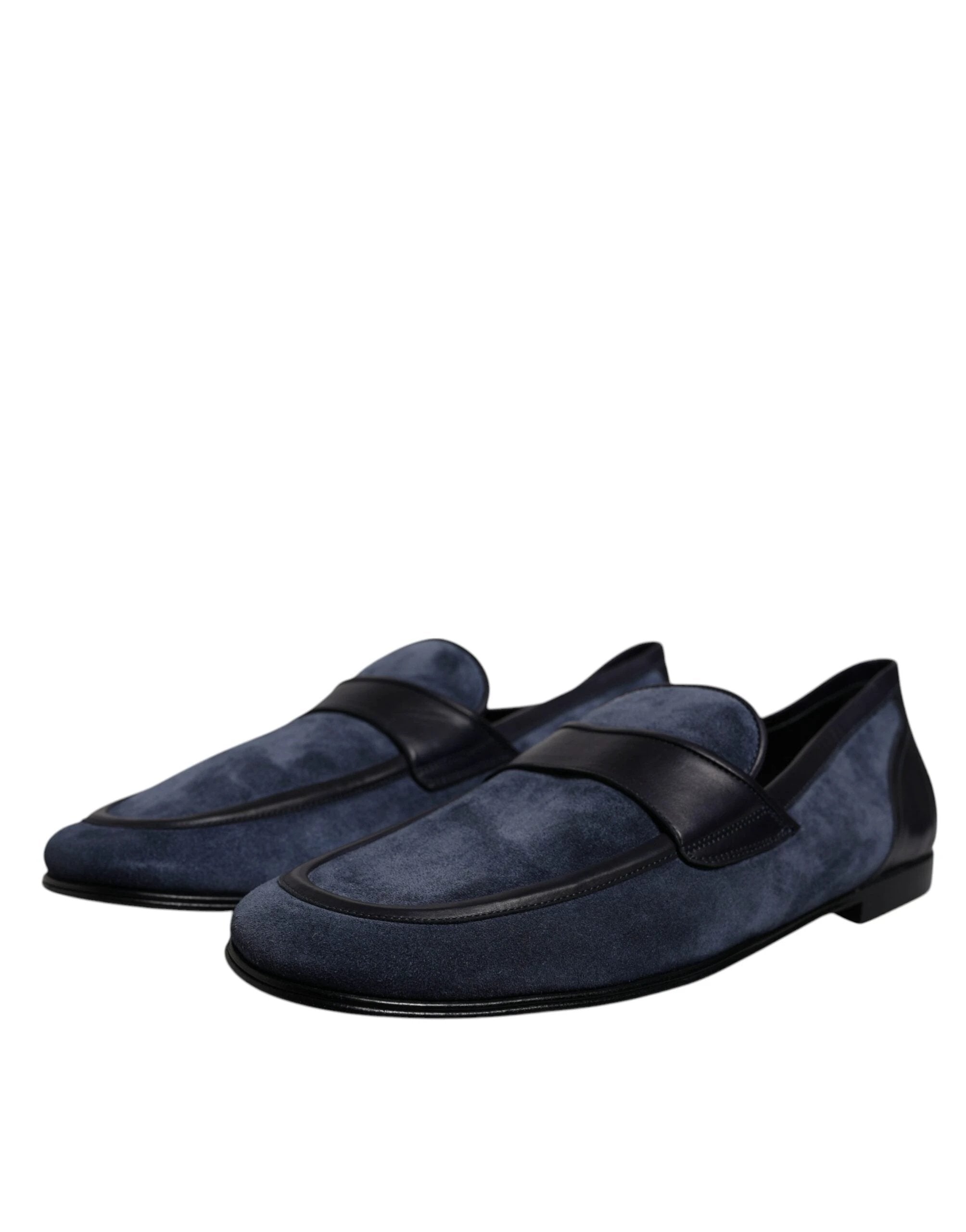 Dolce & Gabbana Blue Suede Leather Shoes Loafer Moccasin Shoes by Dolce & Gabbana