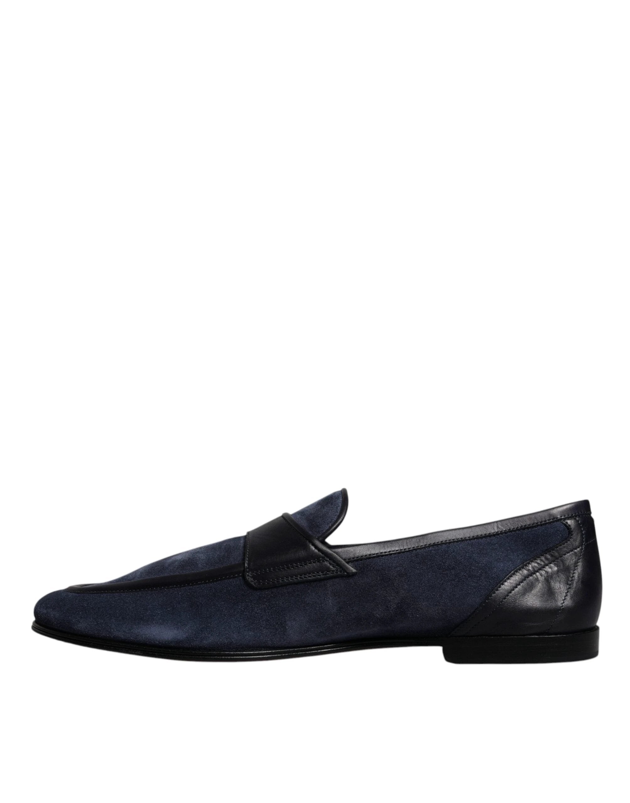 Dolce & Gabbana Blue Suede Leather Shoes Loafer Moccasin Shoes by Dolce & Gabbana