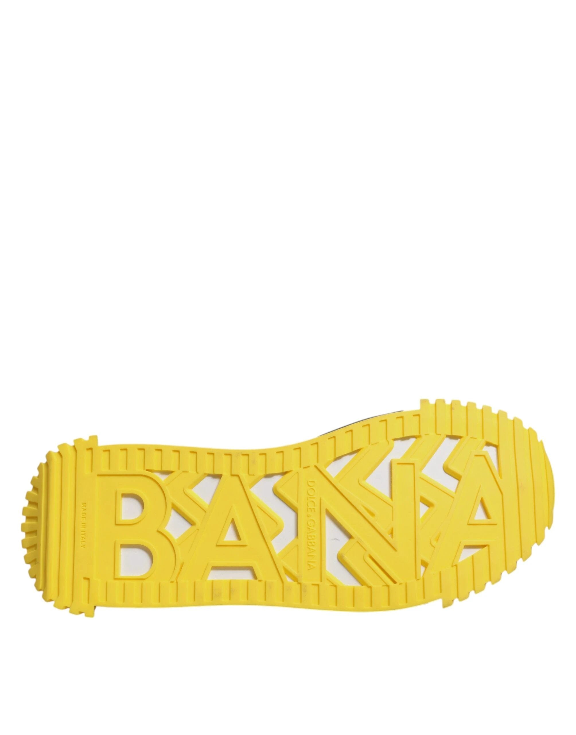 Dolce & Gabbana Black Yellow Low Top NS1 Sneakers Shoes by Dolce & Gabbana