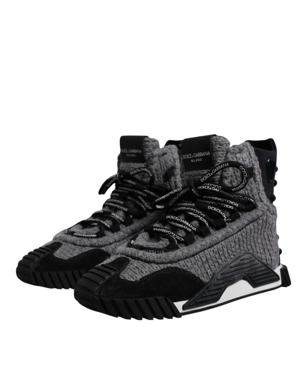 Dolce & Gabbana Gray Black NS1 High Top Boots Sneakers Shoes by Dolce & Gabbana