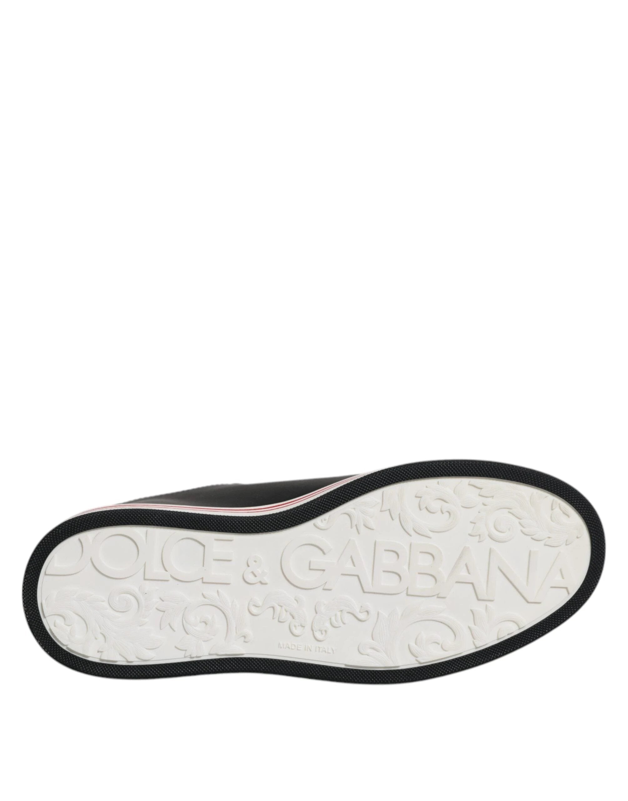 Dolce & Gabbana Black Leather Low Top Men Sneakers Shoes by Dolce & Gabbana