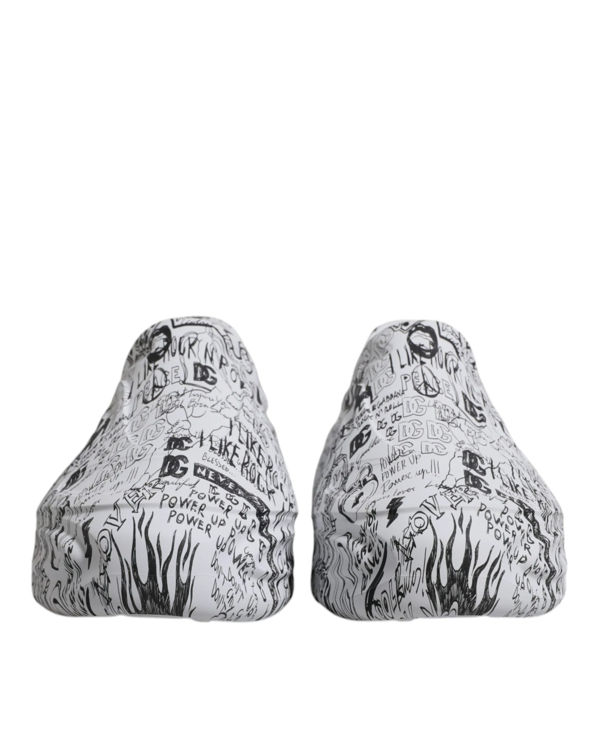 Dolce & Gabbana White Black Graffiti Daymaster Sneakers Shoes by Dolce & Gabbana
