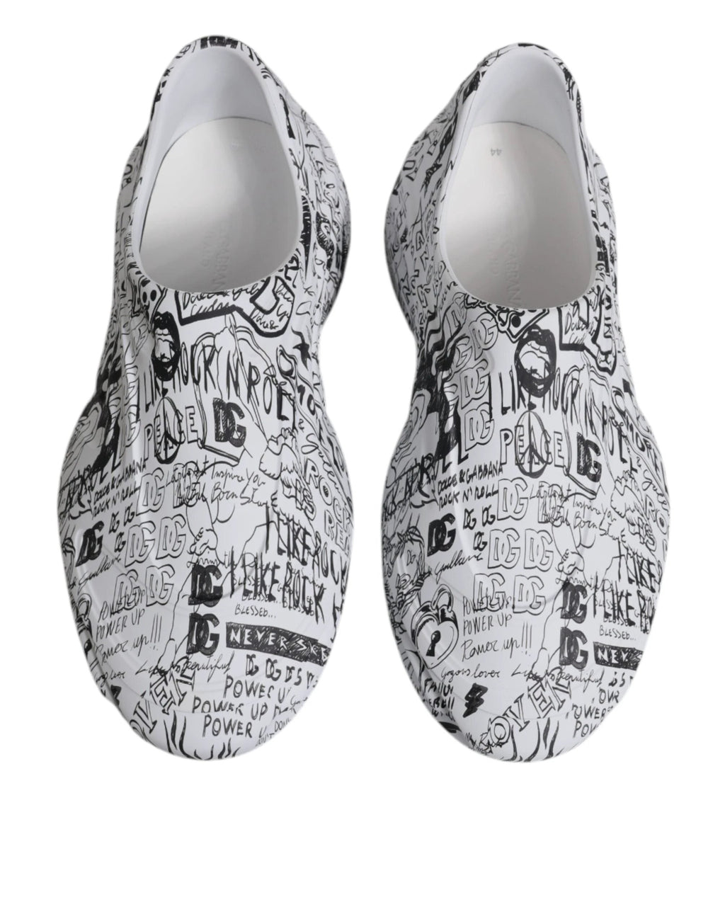 Dolce & Gabbana White Black Graffiti Daymaster Sneakers Shoes by Dolce & Gabbana