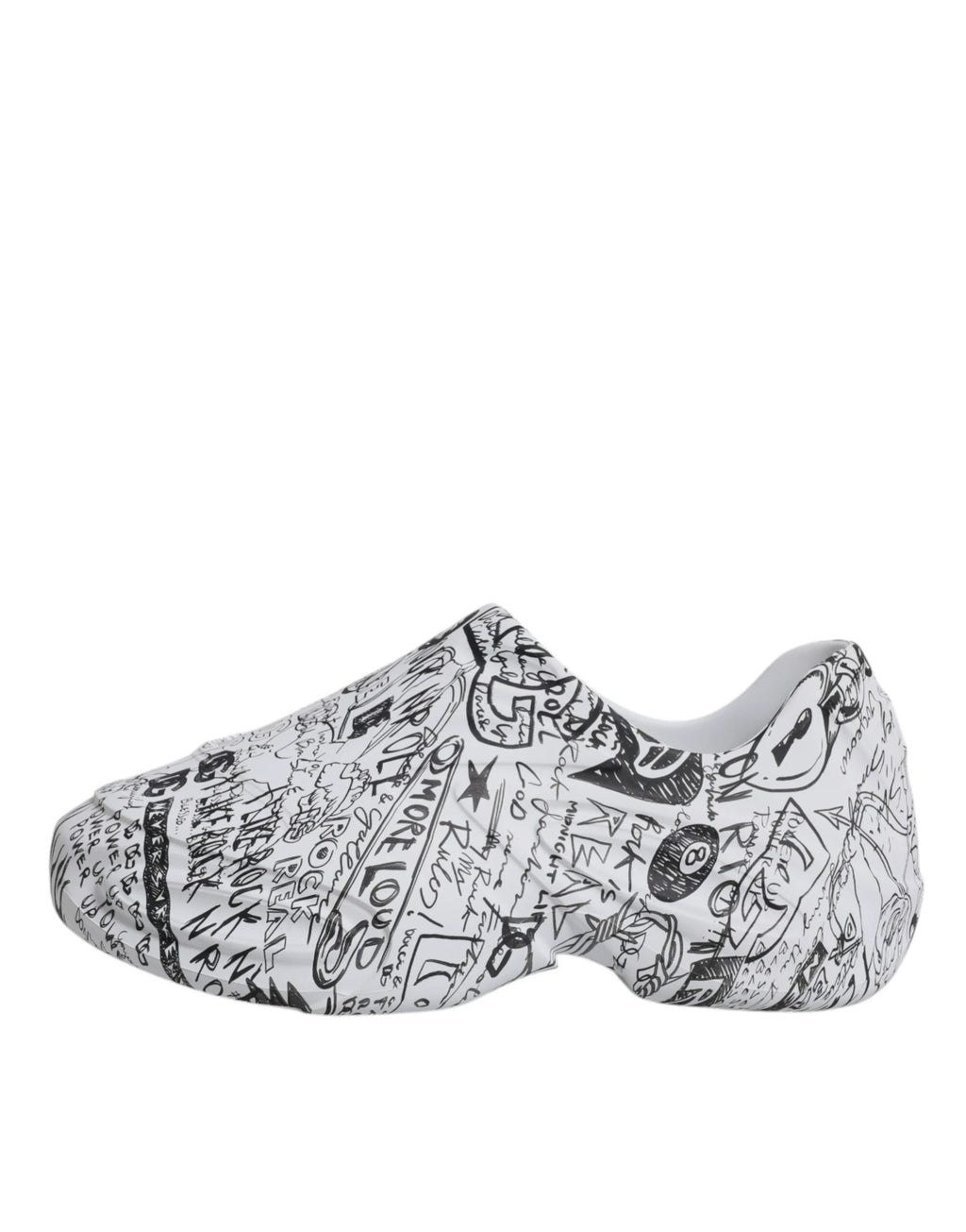 Dolce & Gabbana White Black Graffiti Daymaster Sneakers Shoes by Dolce & Gabbana