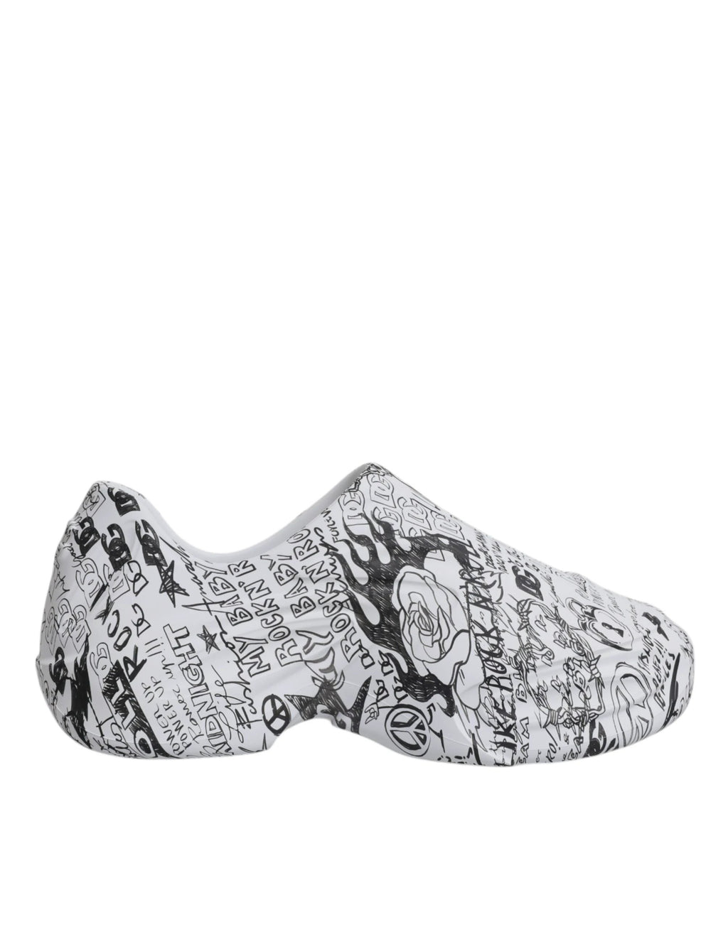 Dolce & Gabbana White Black Graffiti Daymaster Sneakers Shoes by Dolce & Gabbana