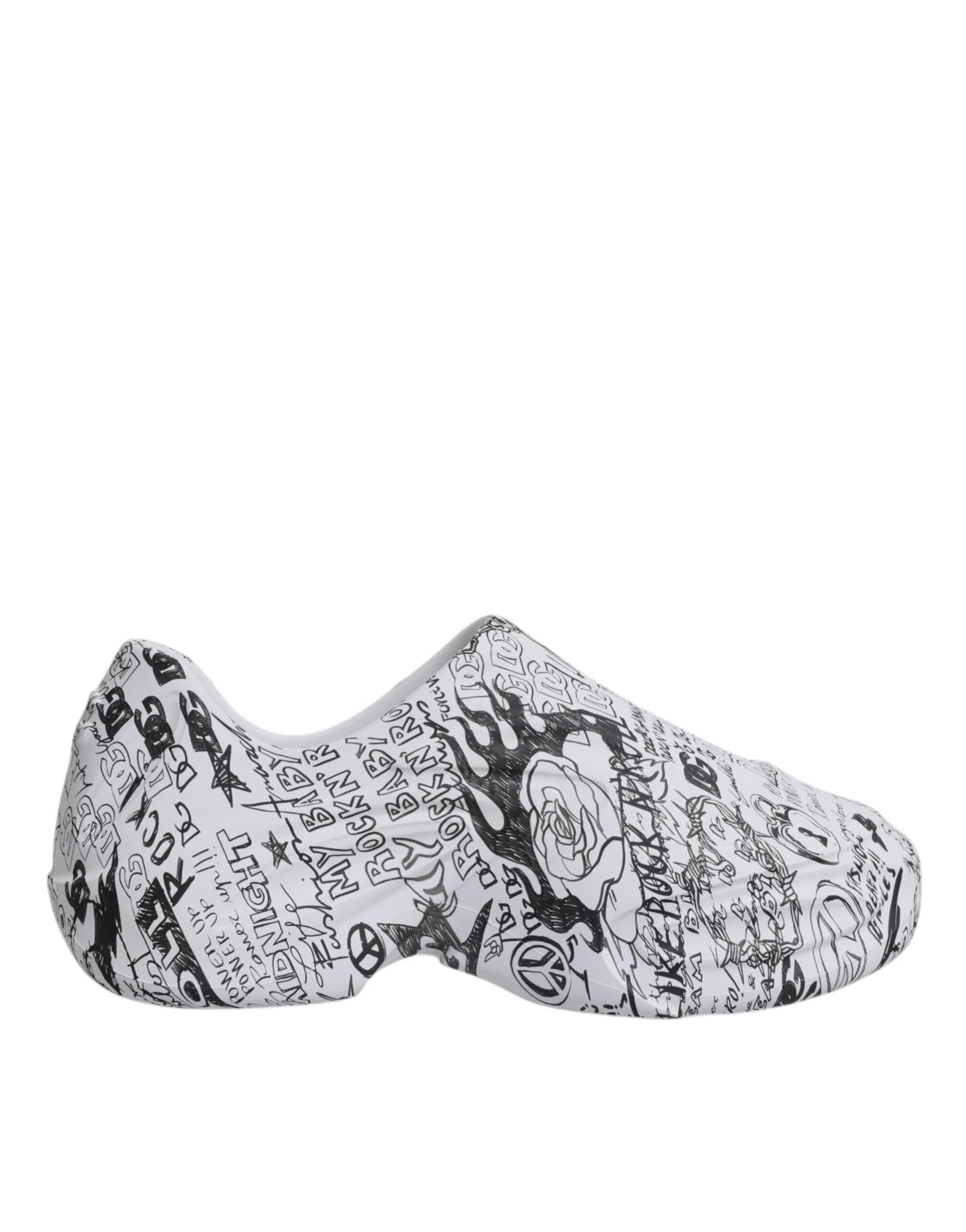 Dolce & Gabbana White Black Graffiti Daymaster Sneakers Shoes by Dolce & Gabbana