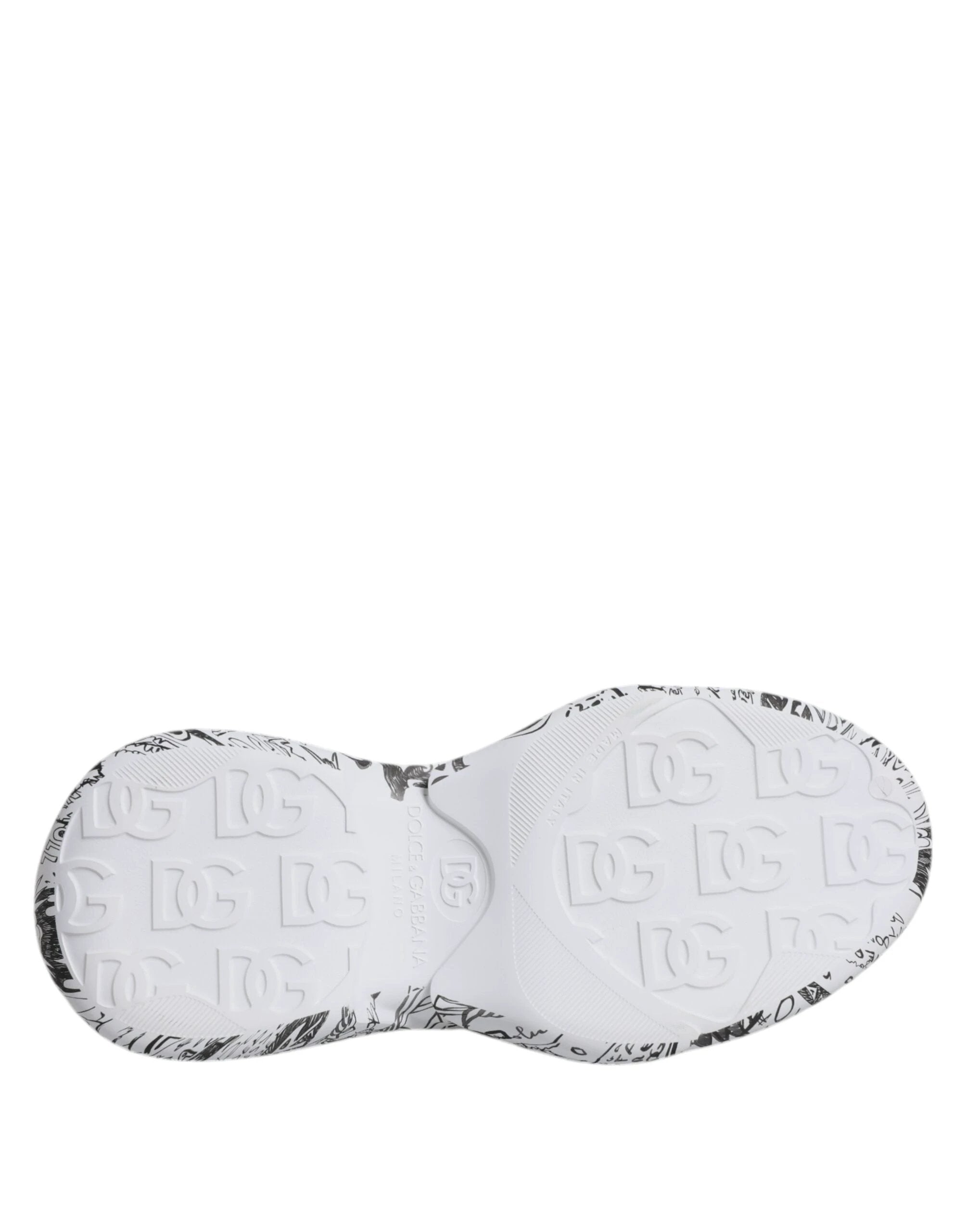 Dolce & Gabbana White Black Graffiti Daymaster Sneakers Shoes by Dolce & Gabbana