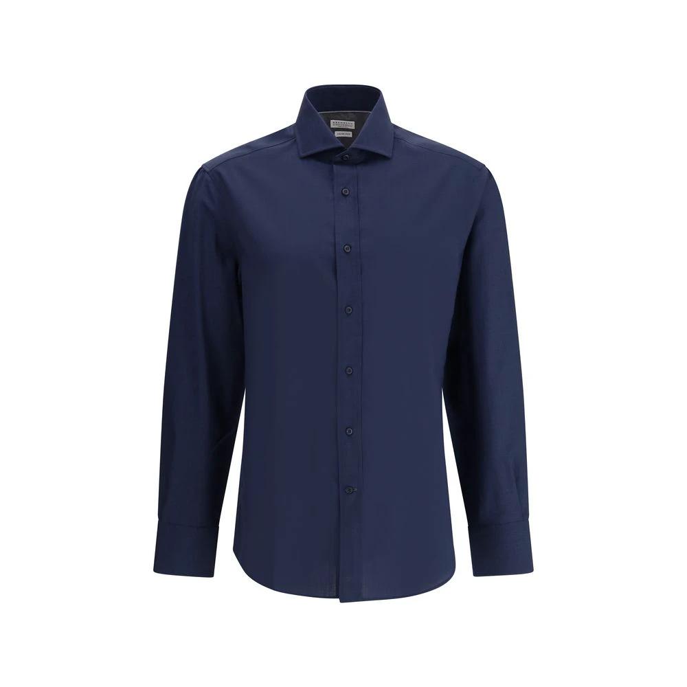 Brunello Cucinelli Blue Cotton Shirt by Brunello Cucinelli