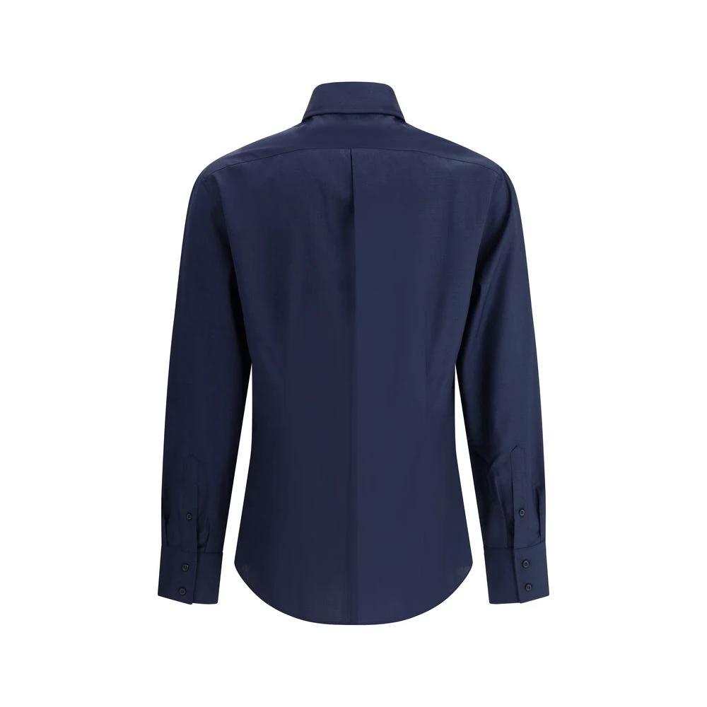Brunello Cucinelli Blue Cotton Shirt by Brunello Cucinelli