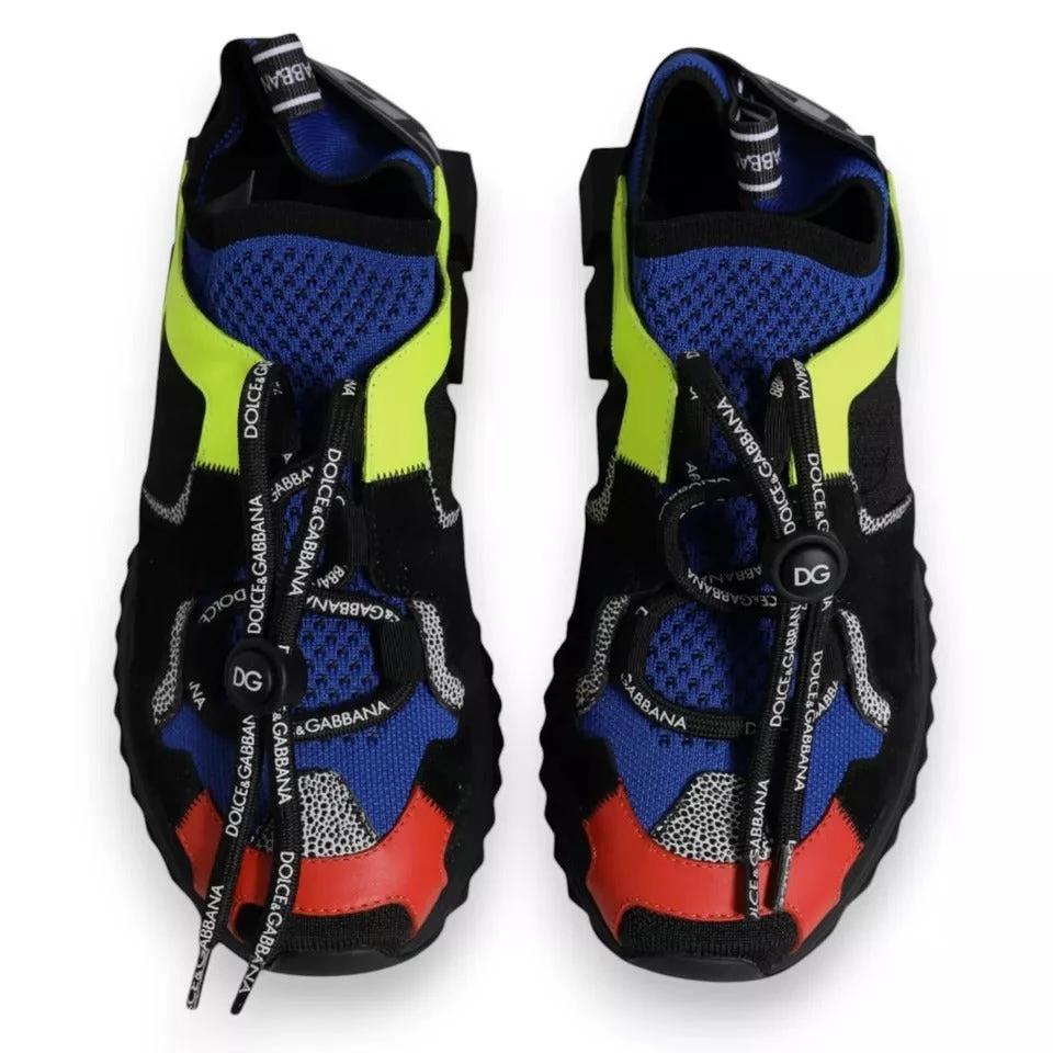 Dolce & Gabbana Multicolor Mesh Sorrento Trekking Sneakers Shoes by Dolce & Gabbana