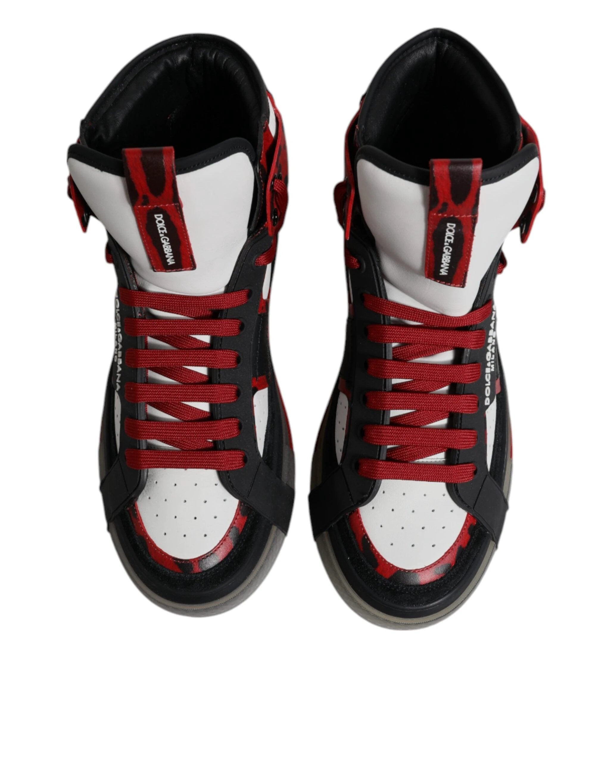 Dolce & Gabbana Multicolor Leather High Top Sneakers Shoes by Dolce & Gabbana