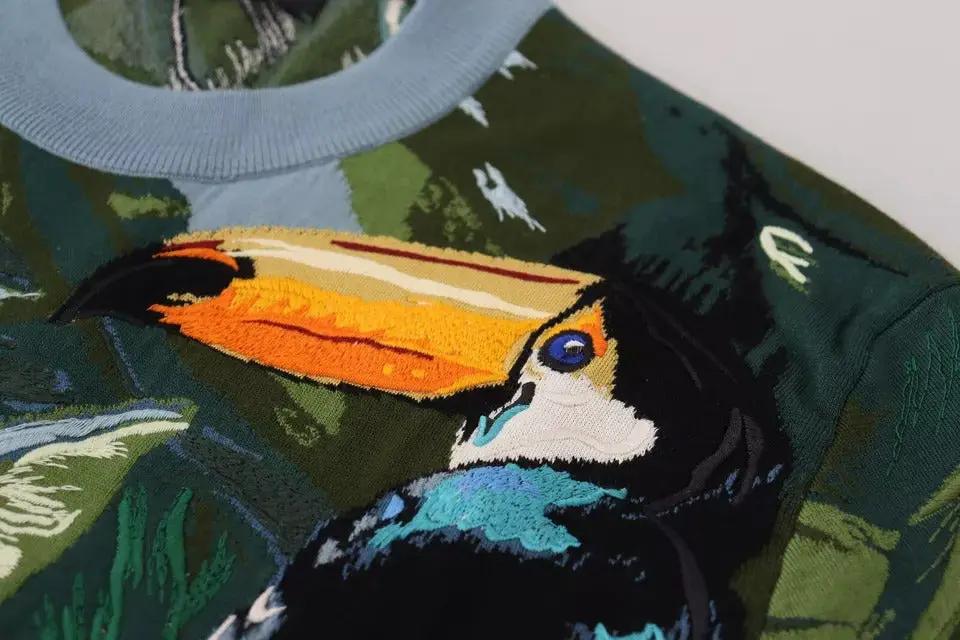 Pull en laine et soie à logo Dolce &amp; Gabbana Jungle