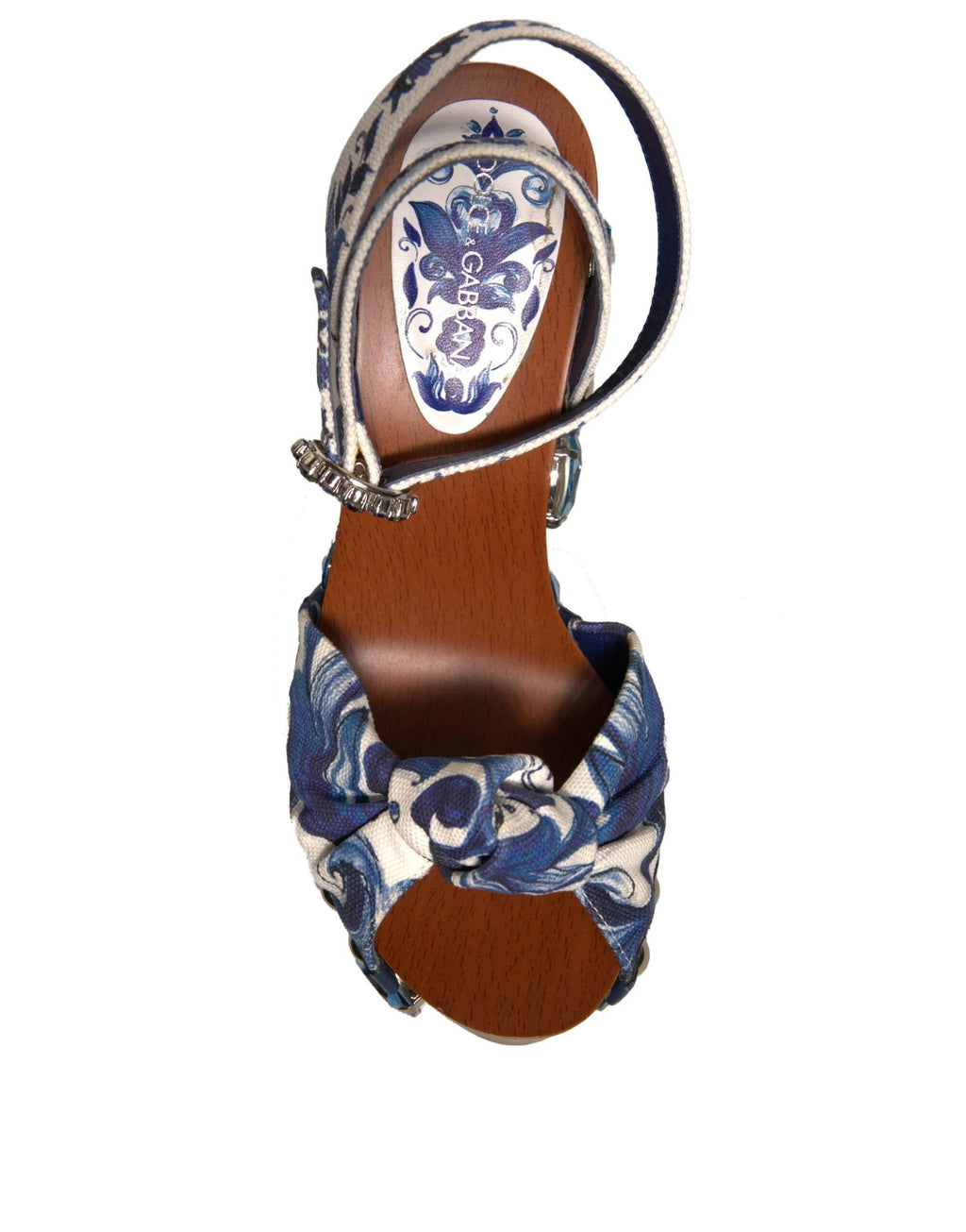 Dolce & Gabbana Multicolor Majolica Embellished Wedge Sandals Shoes by Dolce & Gabbana