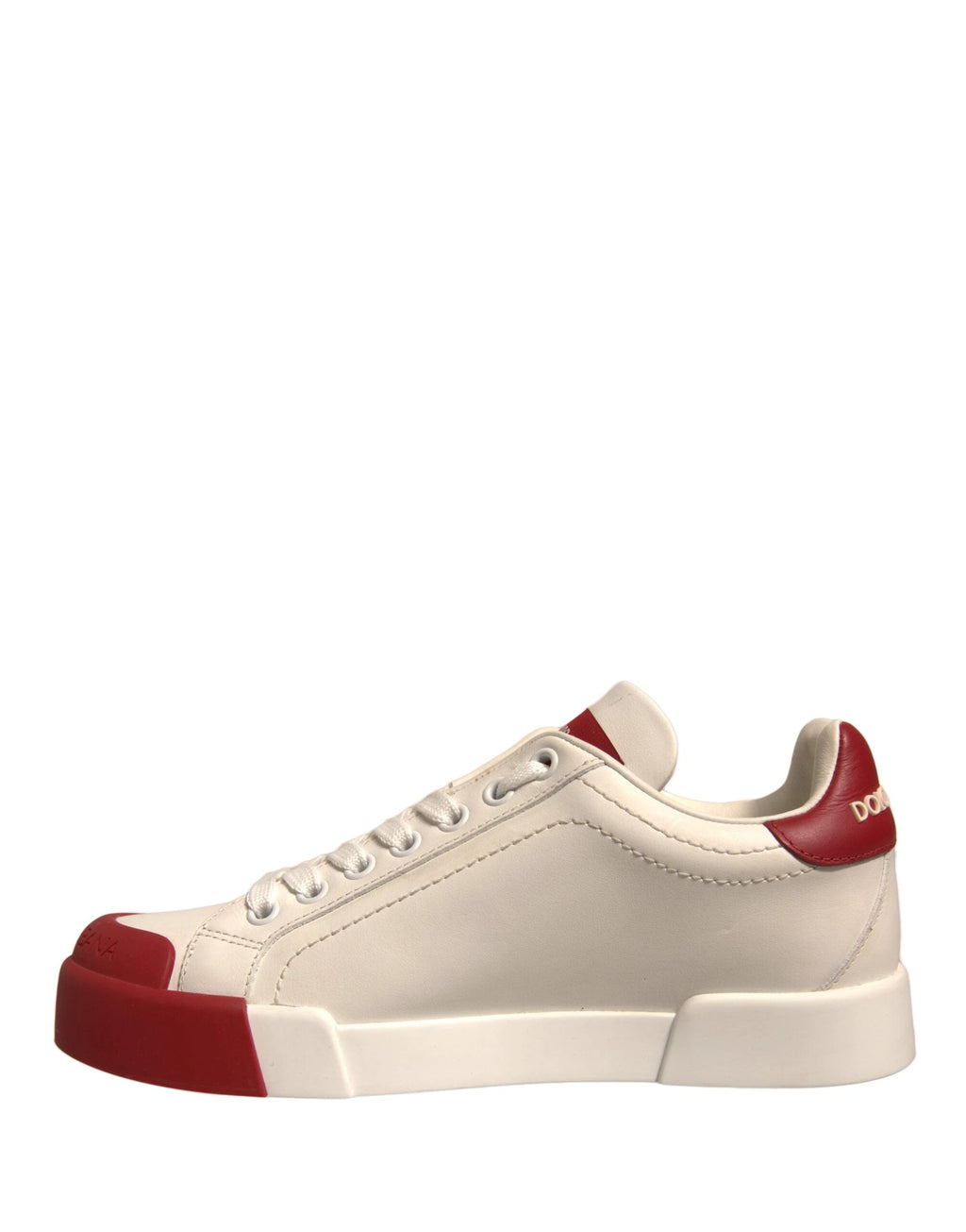 Dolce & Gabbana Shoes White Leather Logo Portofino Sneakers by Dolce & Gabbana