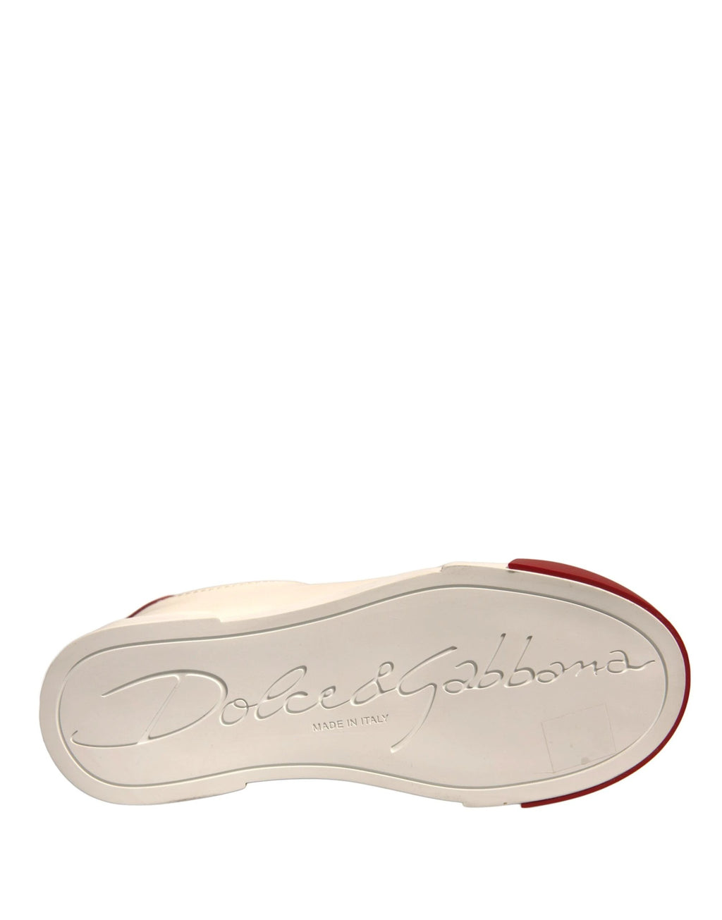 Dolce & Gabbana Shoes White Leather Logo Portofino Sneakers by Dolce & Gabbana