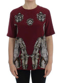 Dolce & Gabbana Red Knight Print Silk Blouse T-shirt by Dolce & Gabbana