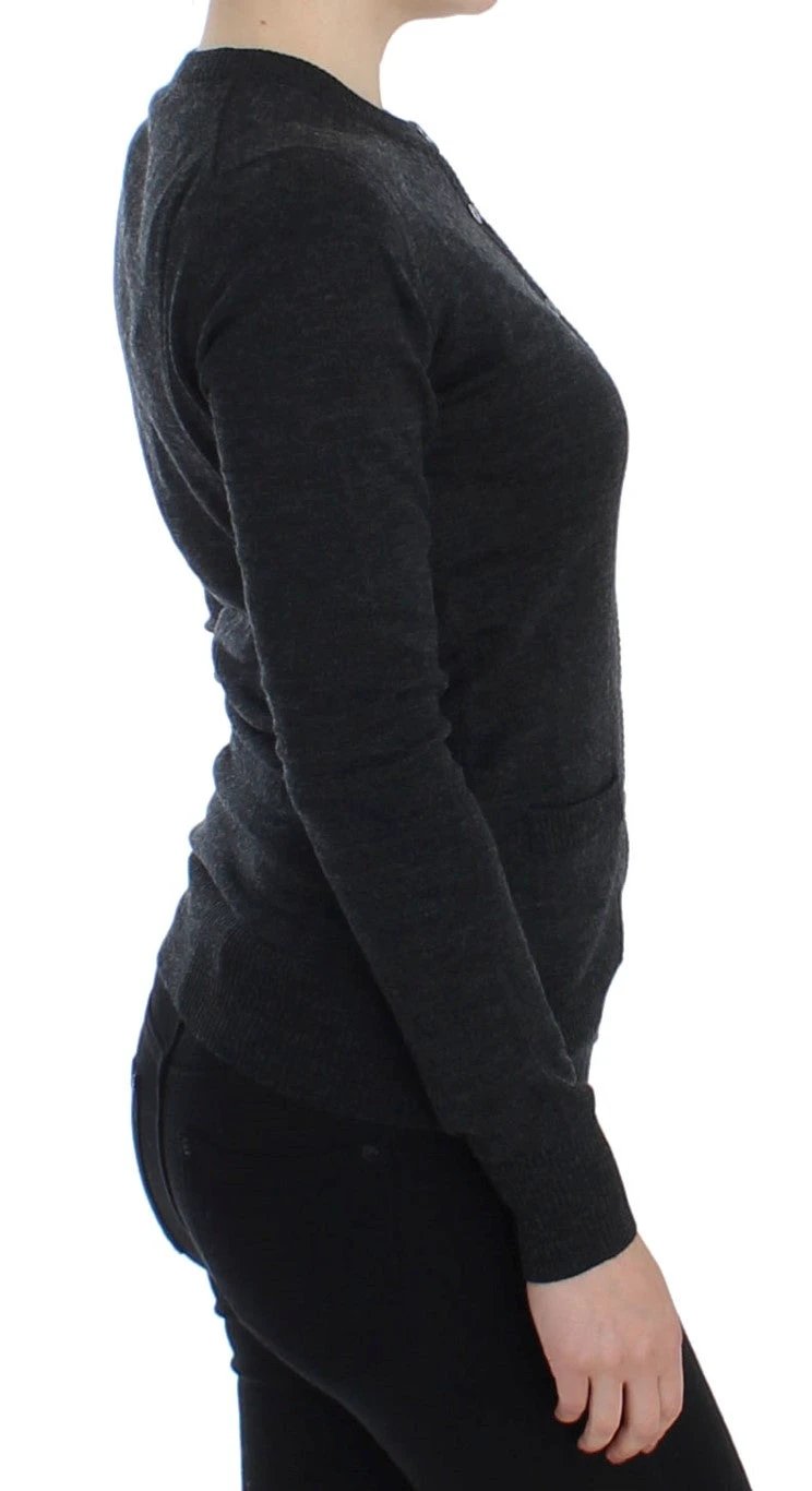 Dolce & Gabbana Gray Wool Button Cardigan Sweater by Dolce & Gabbana