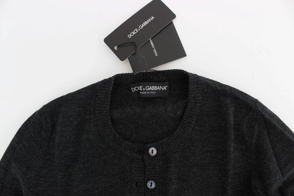 Dolce & Gabbana Gray Wool Button Cardigan Sweater by Dolce & Gabbana