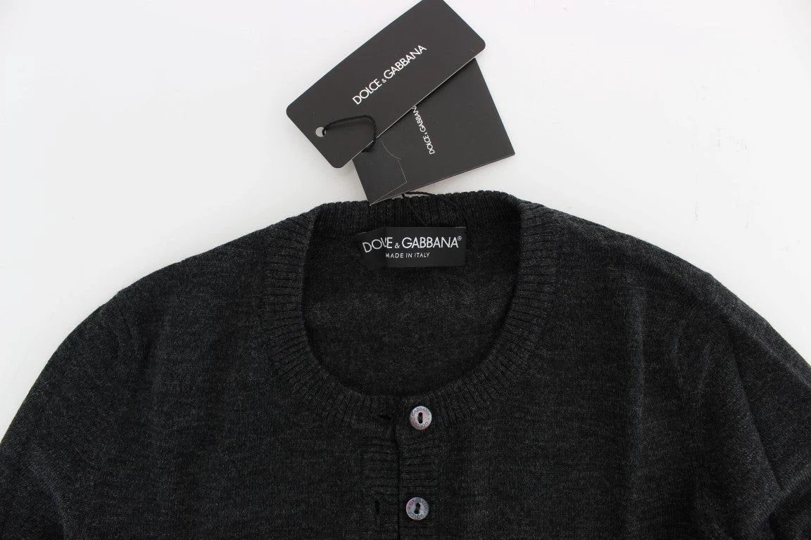 Dolce & Gabbana Gray Wool Button Cardigan Sweater by Dolce & Gabbana