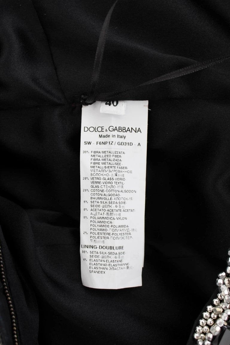 Robe Dolce &amp; Gabbana en cristal argenté, défilé faite main