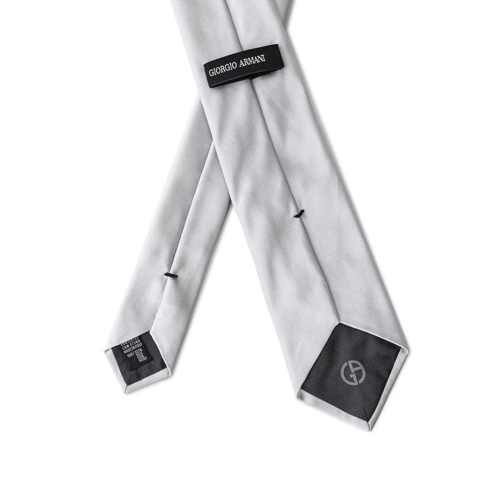 Giorgio Armani Silver Silk Tie by Giorgio Armani