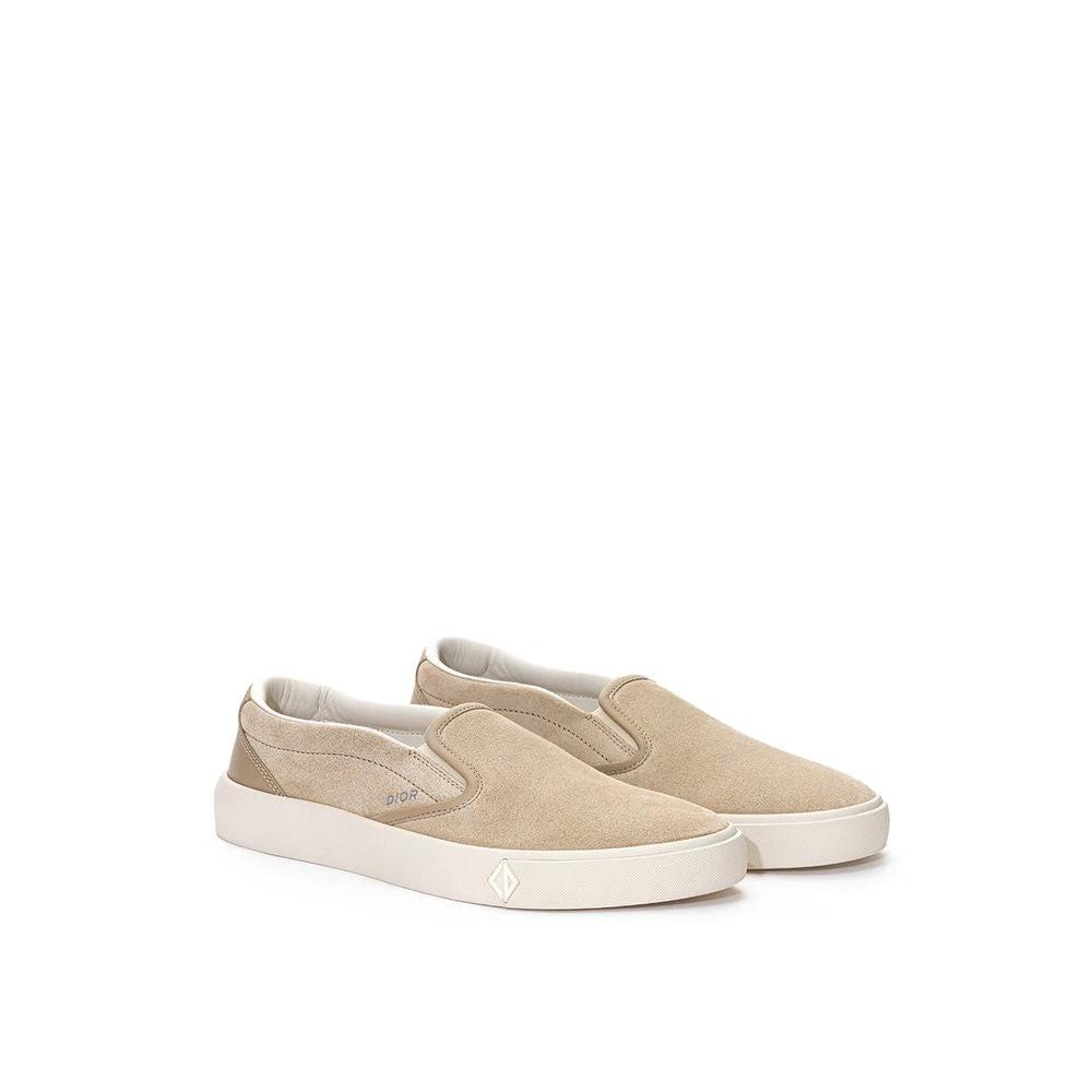 Dior Beige Leather Slip-On Loafers by Dior
