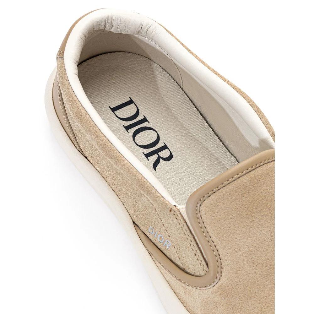 Dior Beige Leather Slip-On Loafers by Dior