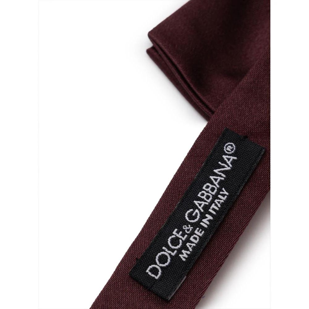 Dolce & Gabbana Burgundy Silk Bowtie by Dolce & Gabbana