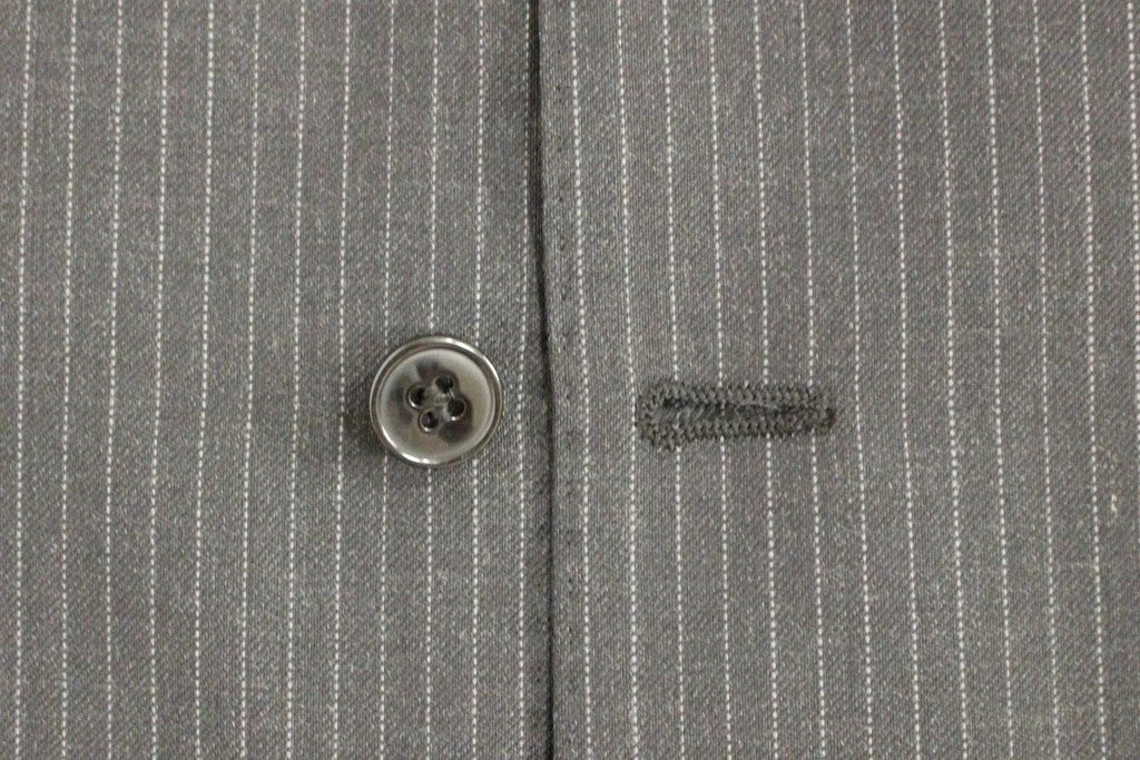 Dolce & Gabbana Gray Striped Wool Single Breasted Vest by Dolce & Gabbana