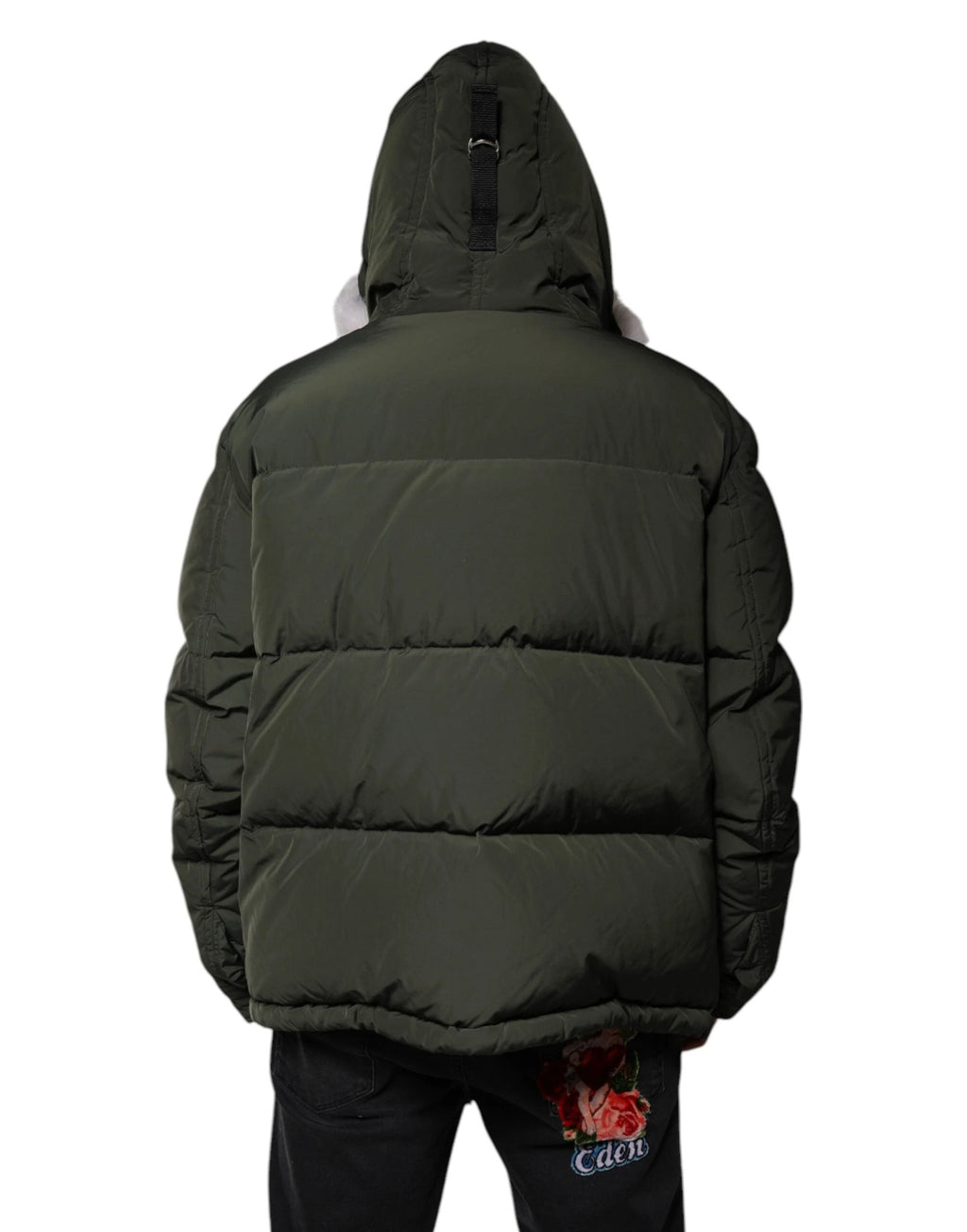 Dsquared² Green Hooded Long Sleeves Fur Shearling Jacket by Dsquared²