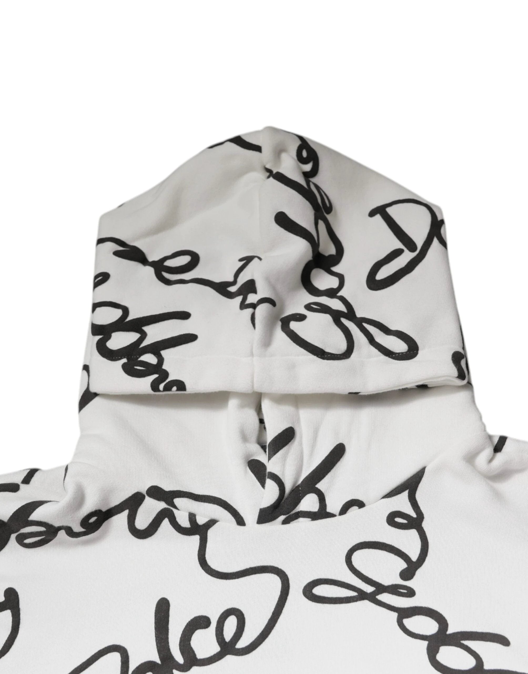 Dolce & Gabbana White Logo Cotton Hooded Sweatshirt Sweater by Dolce & Gabbana
