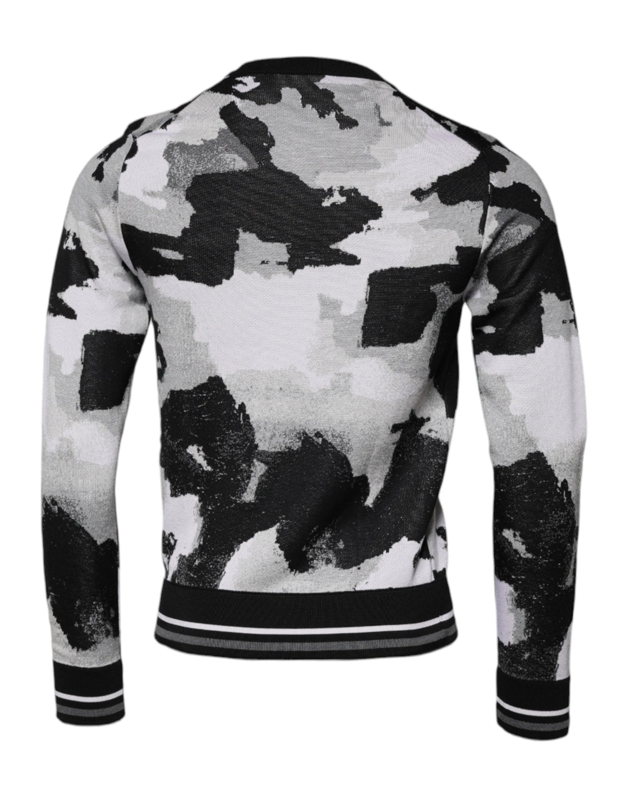 Dolce & Gabbana Multicolor Camouflage Crew Neck Men Pullover Sweater by Dolce & Gabbana
