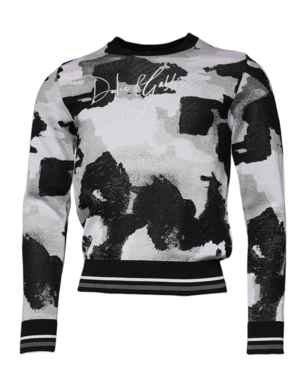 Dolce & Gabbana Multicolor Camouflage Crew Neck Men Pullover Sweater by Dolce & Gabbana