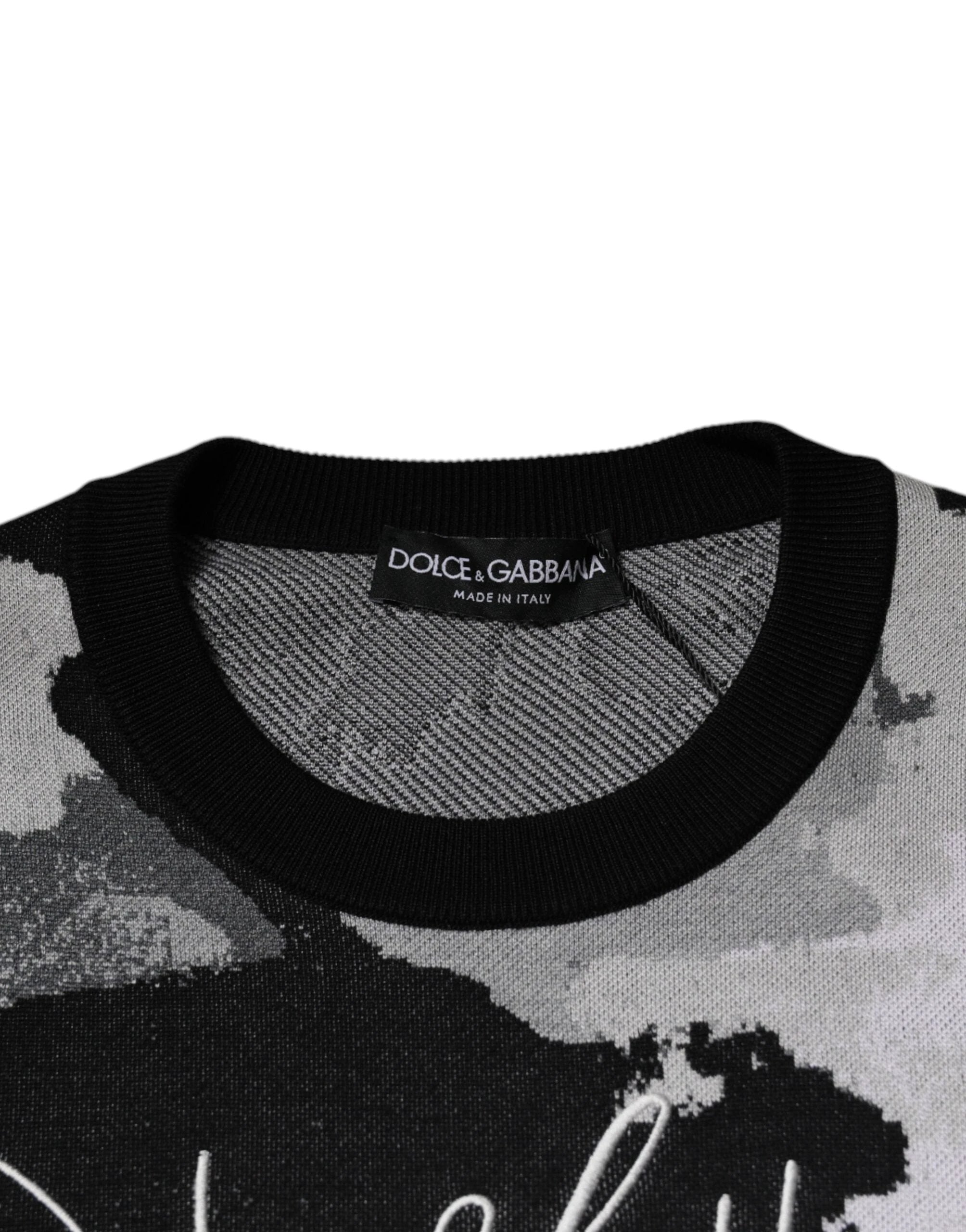Dolce & Gabbana Multicolor Camouflage Crew Neck Men Pullover Sweater by Dolce & Gabbana