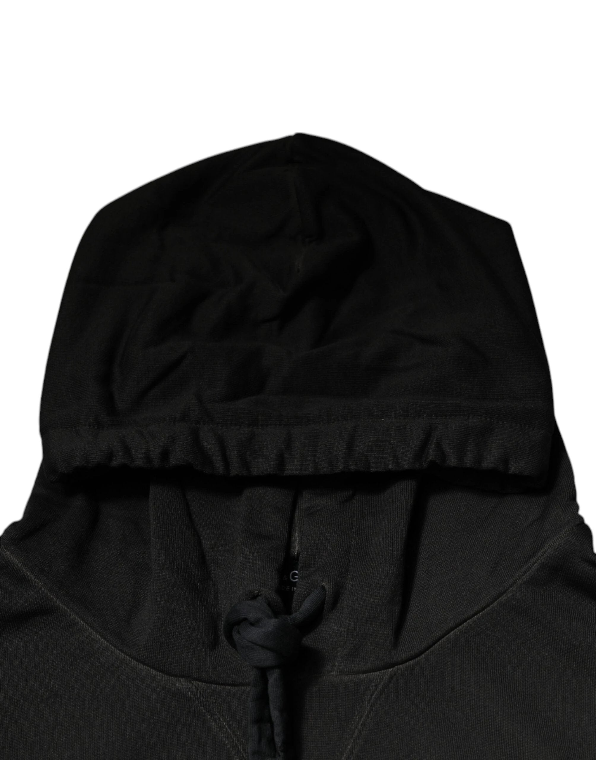 Dolce & Gabbana Black Cotton Hooded DG Shield Pullover Sweater by Dolce & Gabbana