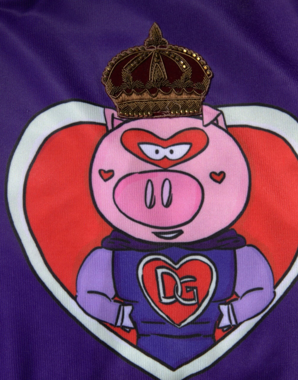 Dolce & Gabbana Purple Year Of The Pig Full Zip Bomber Sweater by Dolce & Gabbana