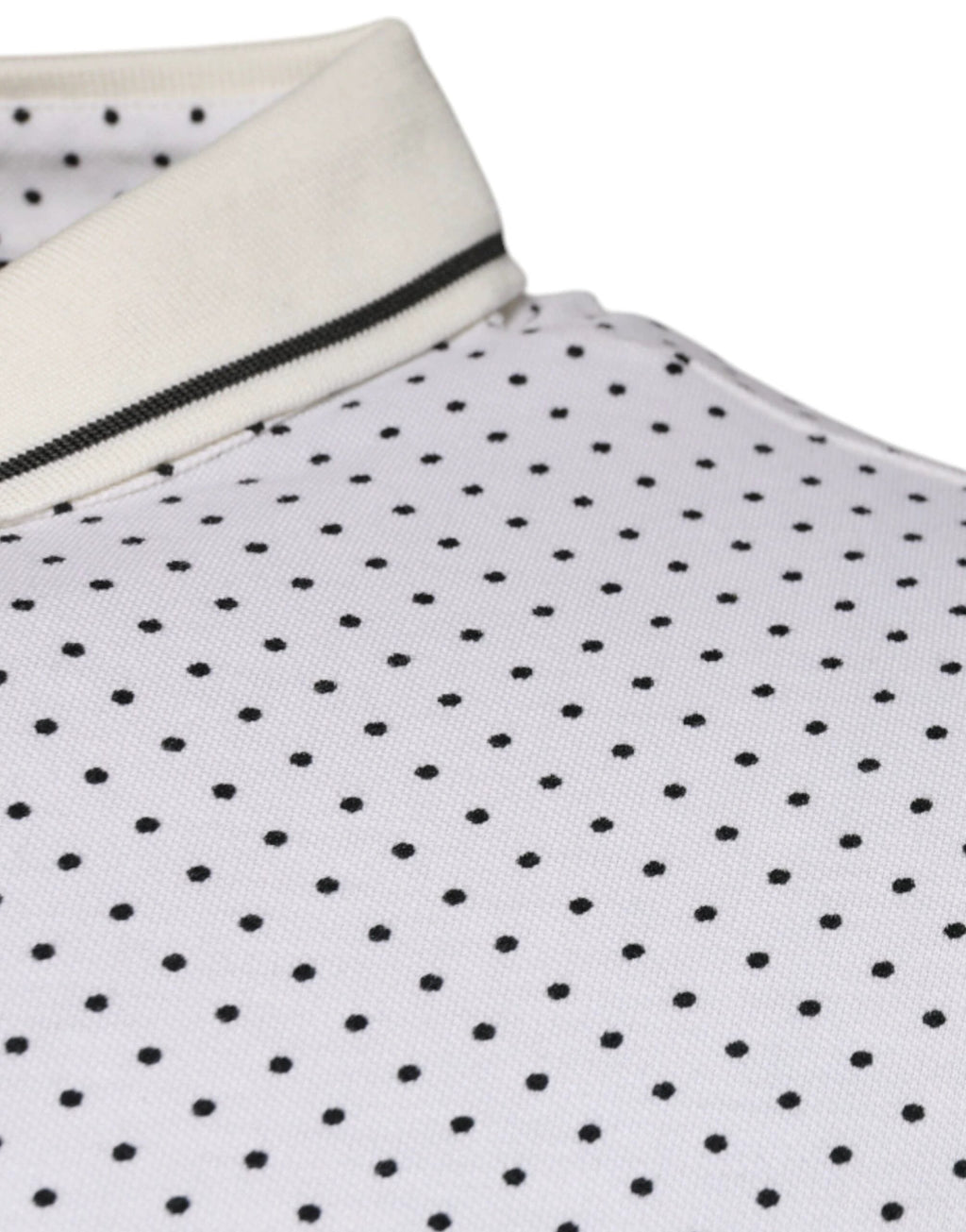 Dolce & Gabbana White Polka Dot Cotton Collared Polo T-shirt by Dolce & Gabbana