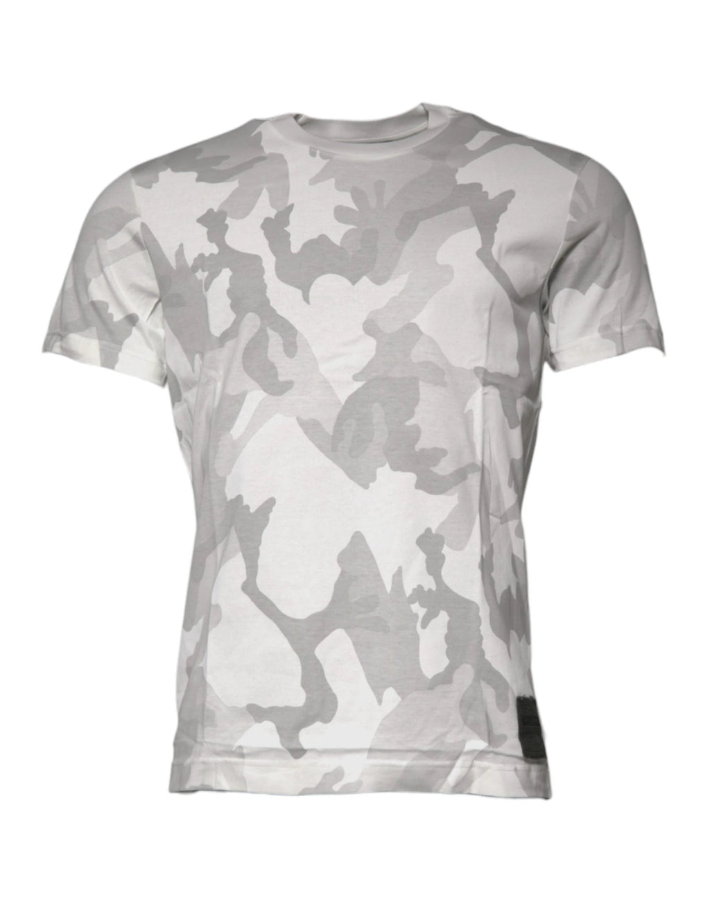 Dolce & Gabbana White Gray Camouflage Cotton Crew Neck T-shirt by Dolce & Gabbana