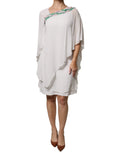 Blumarine White Floral Embroidery Viscose Chiffon Shift Dress by Blumarine
