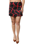 Dolce & Gabbana Black Red Abstract Mid Waist A-line Mini Skirt by Dolce & Gabbana