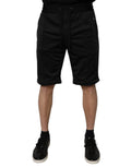 Dolce & Gabbana Black Polyester Mid Waist Men Bermuda Shorts by Dolce & Gabbana