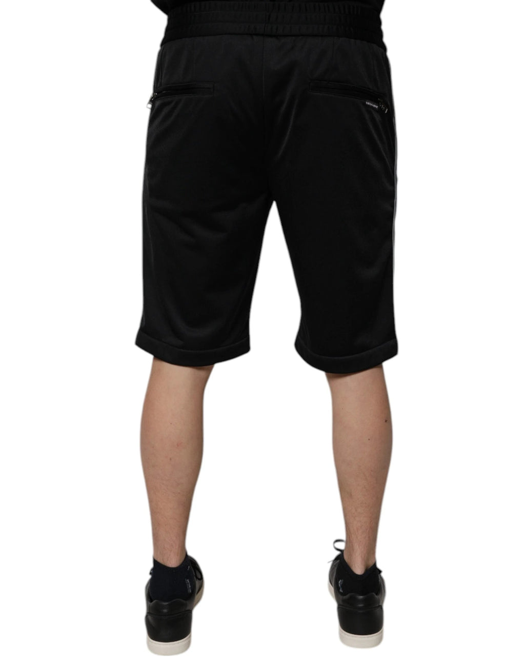 Dolce & Gabbana Black Polyester Mid Waist Men Bermuda Shorts by Dolce & Gabbana