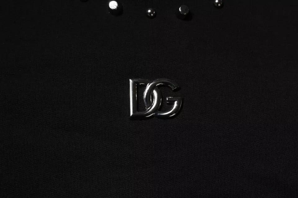 Men’s Black Logo Sweatshirt – Dolce & Gabbana Studded Crew Neck Pullover