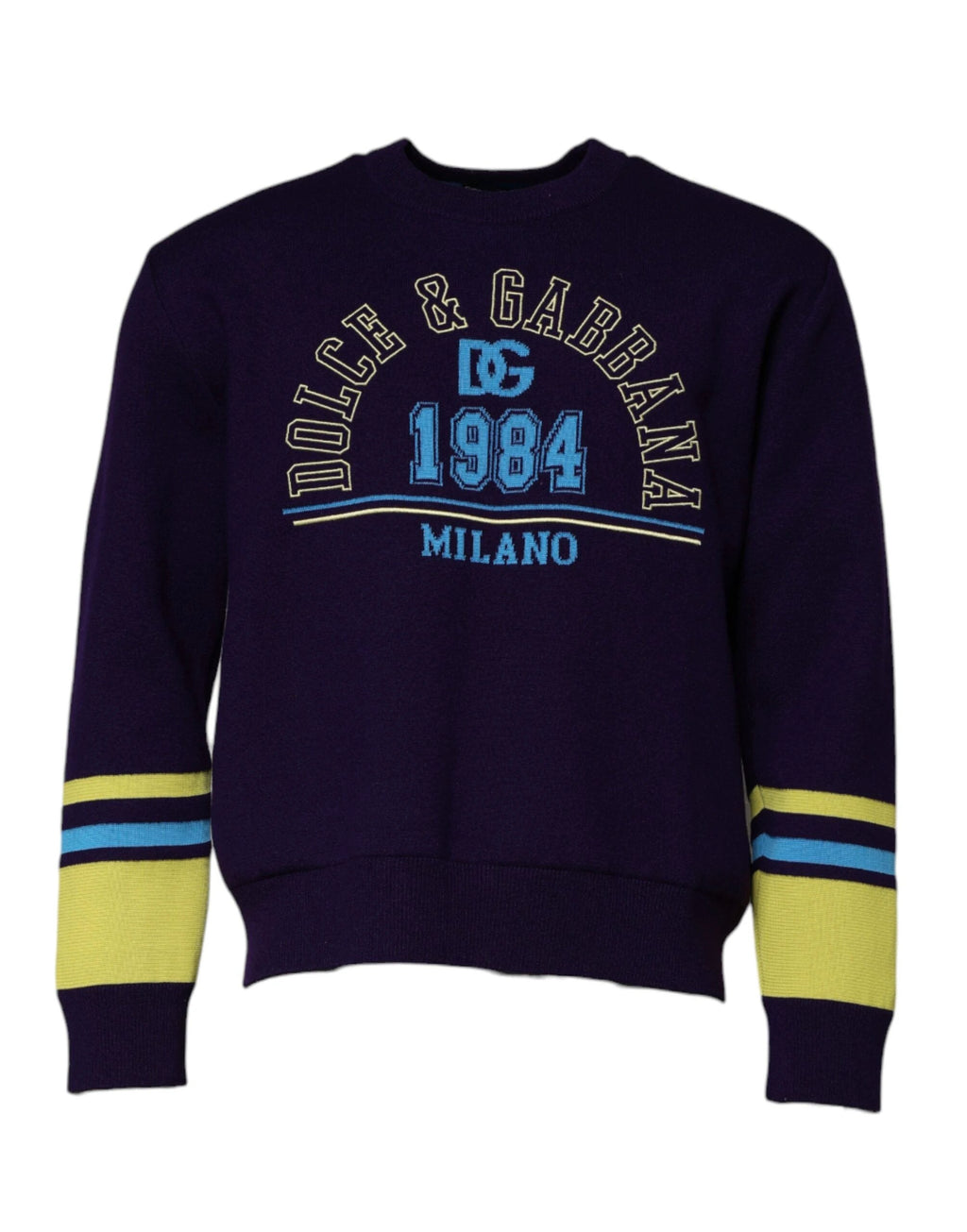 Dolce & Gabbana Blue 1984 Milano CrewNeck Sweatshirt Sweater by Dolce & Gabbana