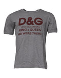 Dolce & Gabbana Gray Logo Print Cotton Crew Neck Men T-shirt by Dolce & Gabbana