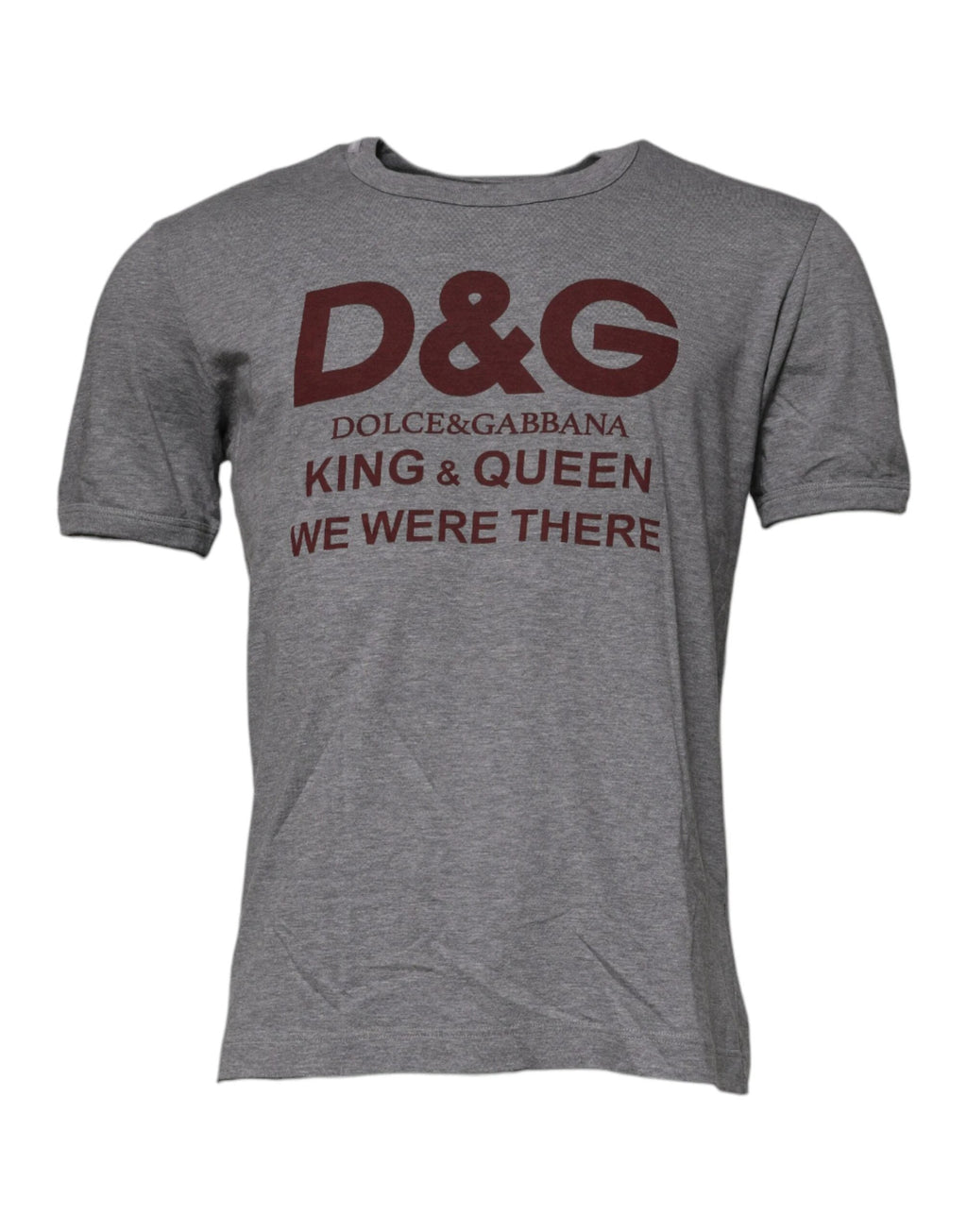 Dolce & Gabbana Gray Logo Print Cotton Crew Neck Men T-shirt by Dolce & Gabbana