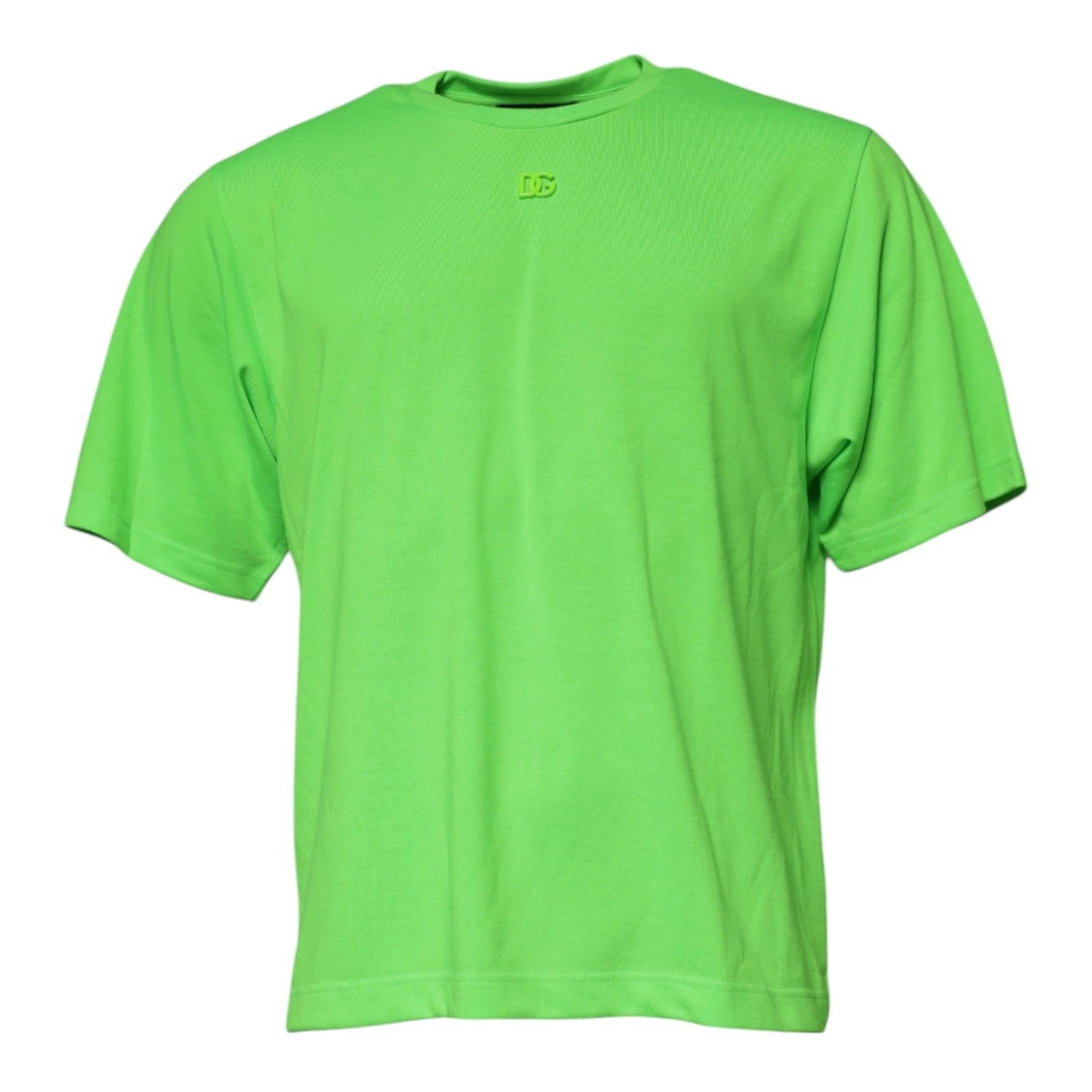 Dolce & Gabbana Green Logo Polyester Crew Neck T-shirt by Dolce & Gabbana
