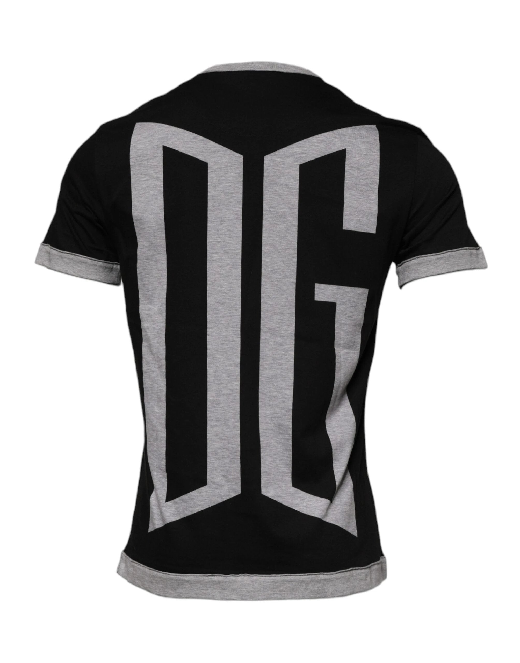 Dolce & Gabbana Black Logo Cotton Crew Neck Men Tee T-shirt by Dolce & Gabbana
